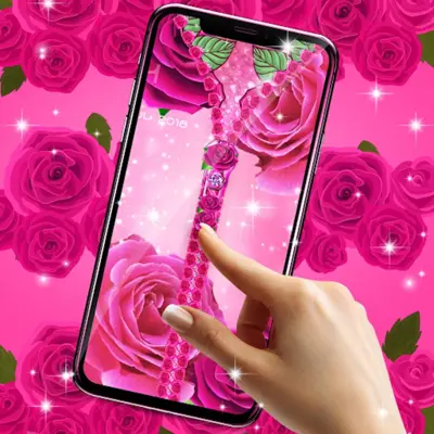 Lock screen zipper pink rose android App screenshot 0